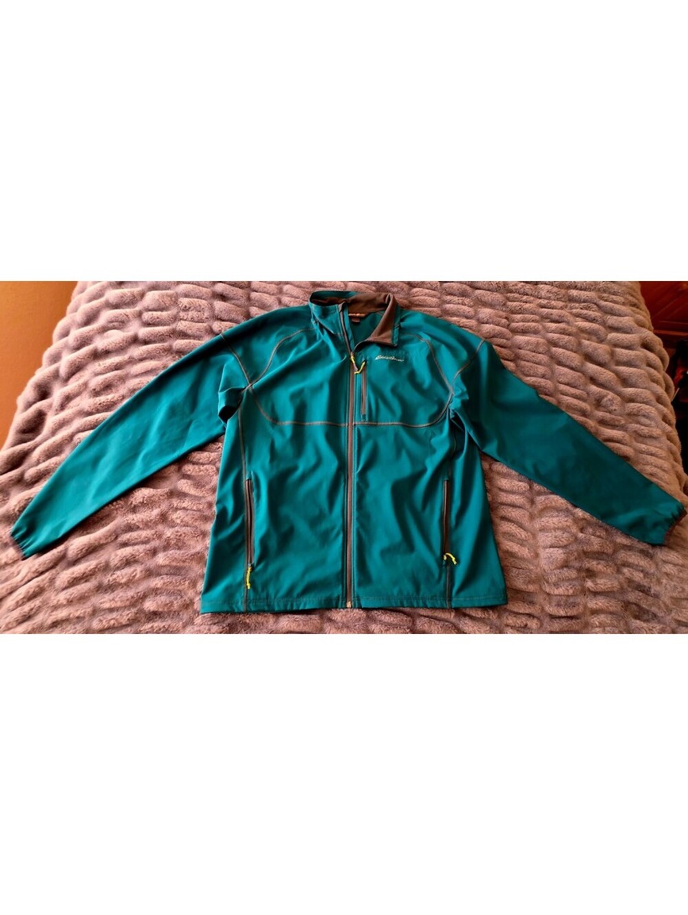 Eddie Bauer Teal Softshell Zip Front Jacket